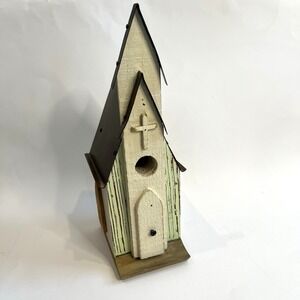 Southern Living At Home Bird Sanctuary Distressed Wood Church w/ Metal Roof READ